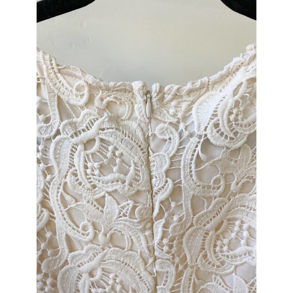 THE IMPECCABLE PIG Women's Cream Lace Sleeveless Mini Sheath Dress size M - Picture 10 of 11